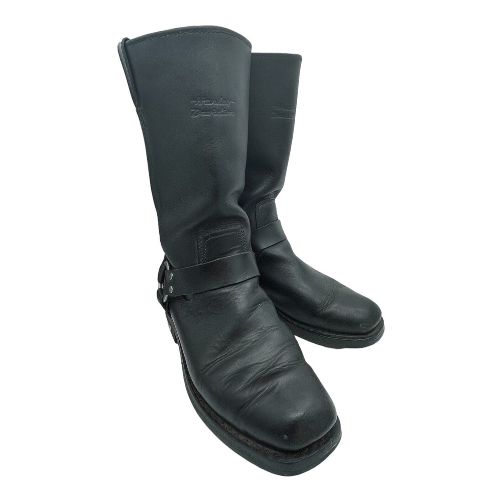 Harley-Davidson Size 9 Men's Black Genuine Leather Bowden Boots - Stock 95354